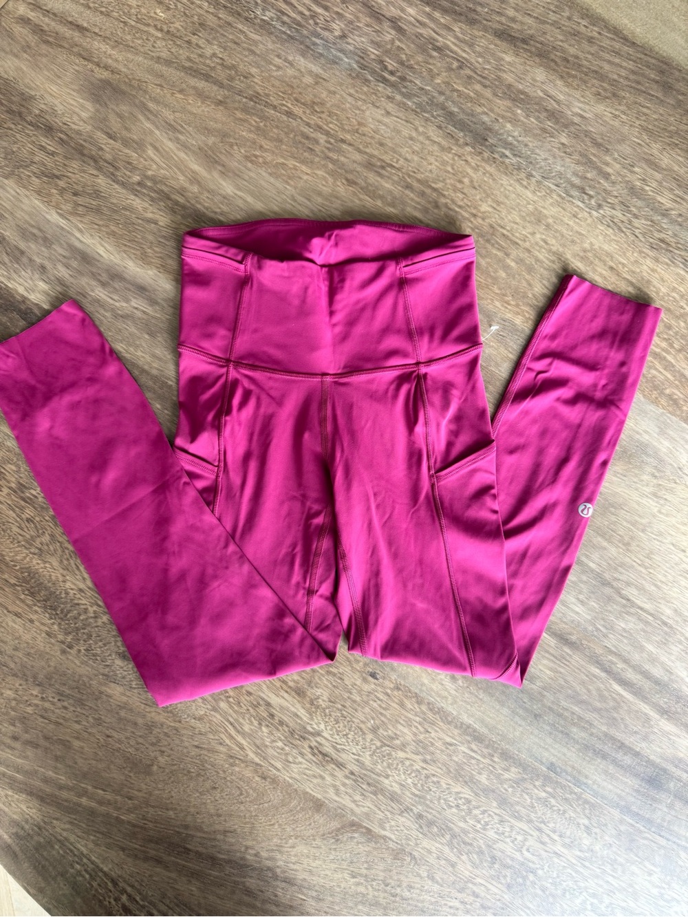 Lululemon Pink High-Rise Leggings Side Pockets Size 2